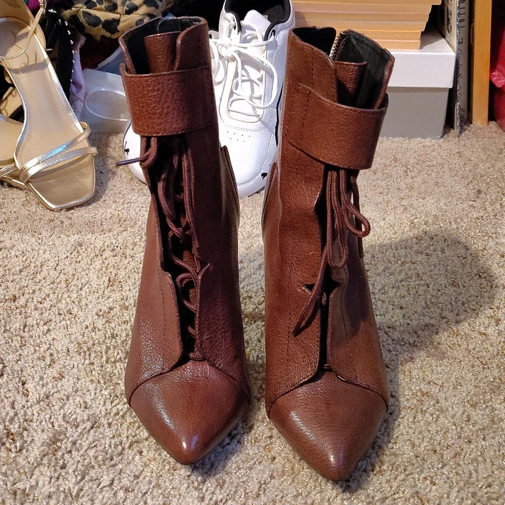 Pour La Victorie Ladies Onyx Bootie in Cognac Sz 8.5 - Picture 4 of 6